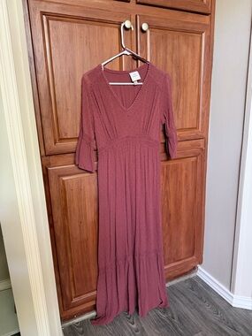 Knox Rose Dusty Rose V-Neck Maxi Dress